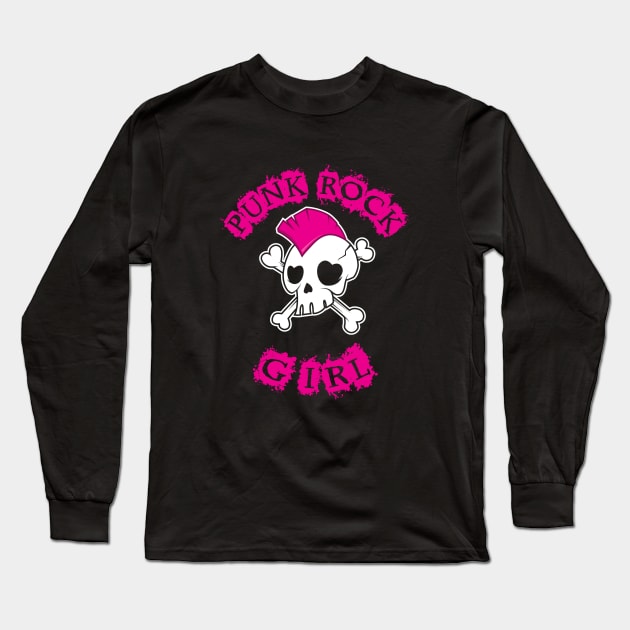 Punk Rock Girl Long Sleeve T-Shirt by dumbshirts